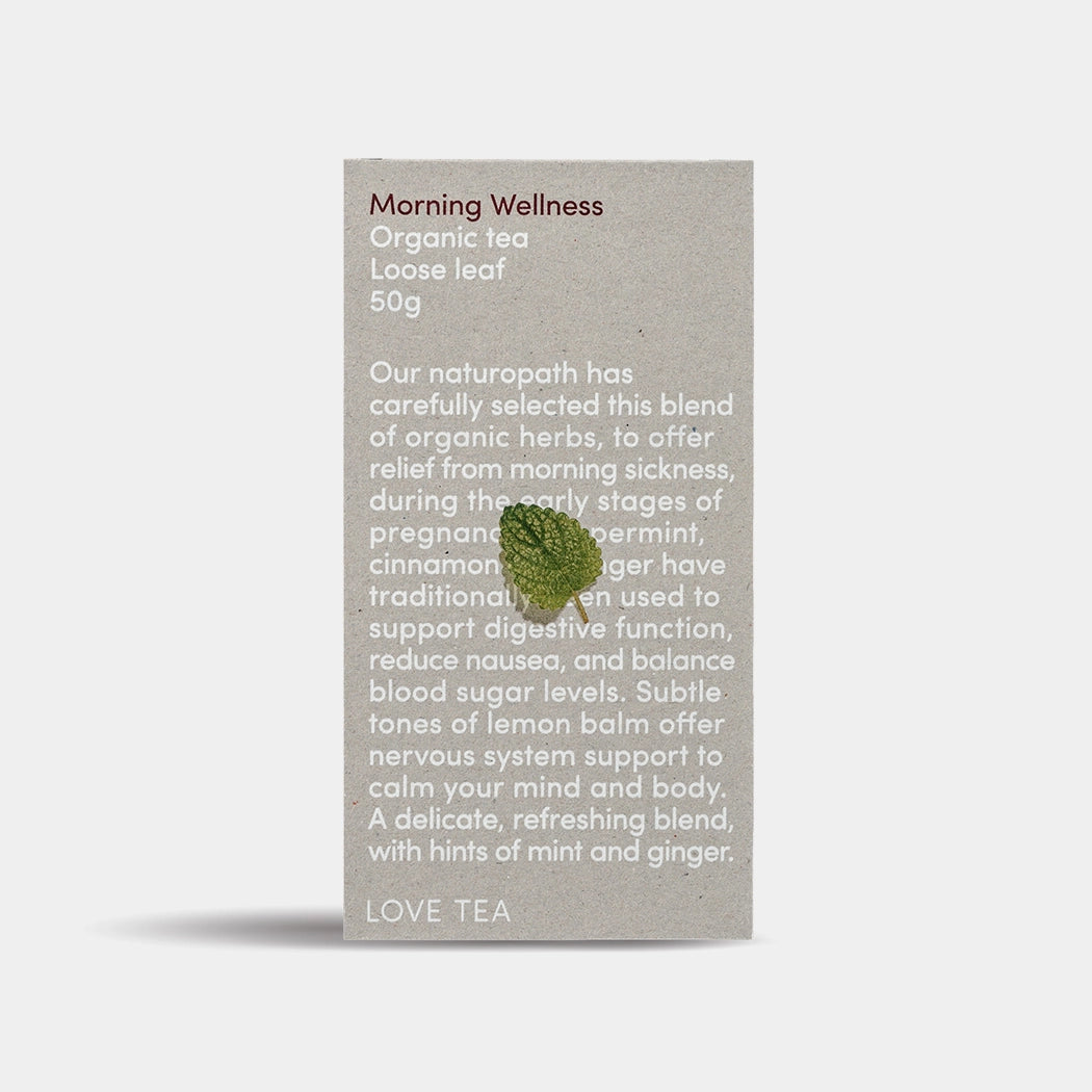morning wellness tea made from certified organic herbs