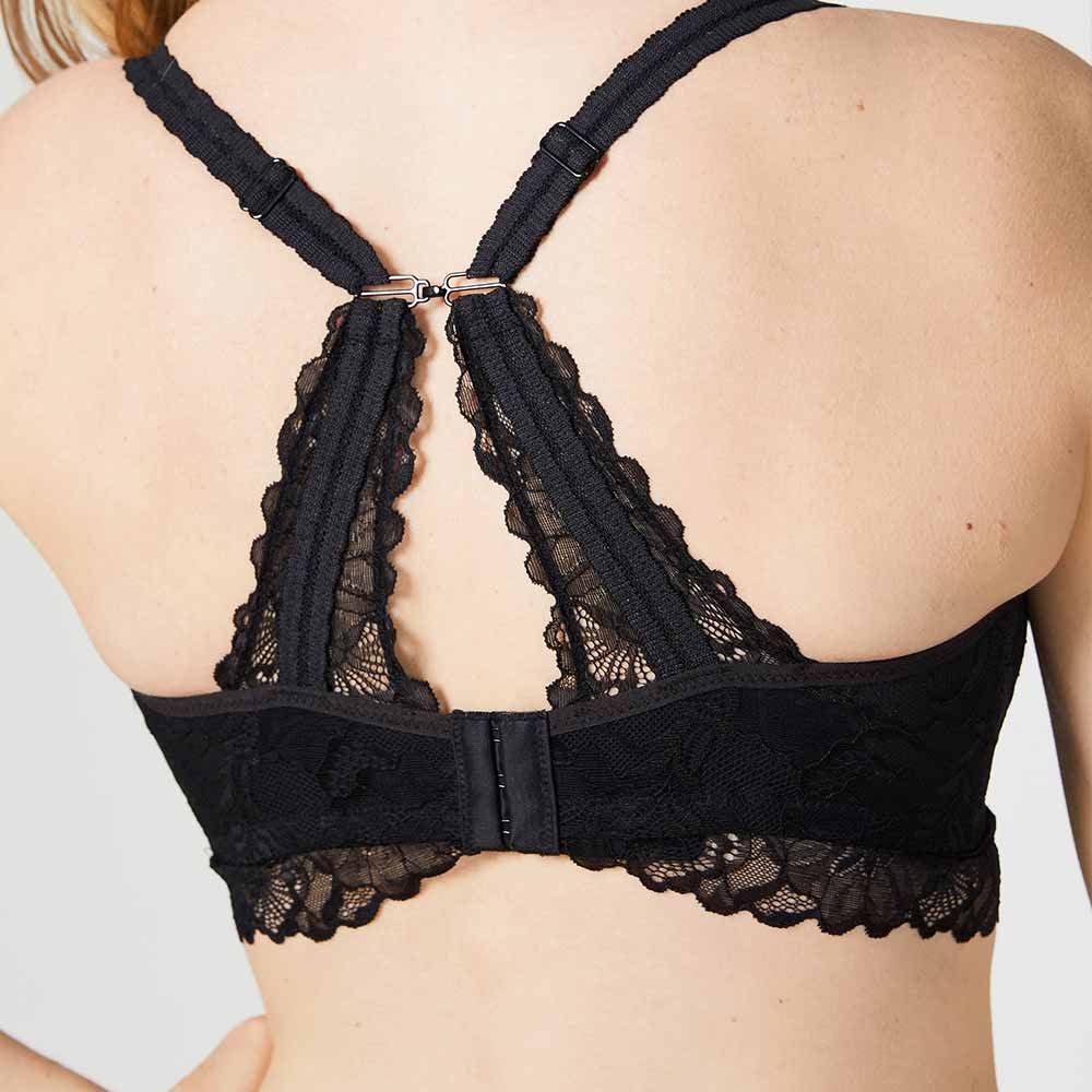 chantilly lace nursing bralette 6 hook & eye feature