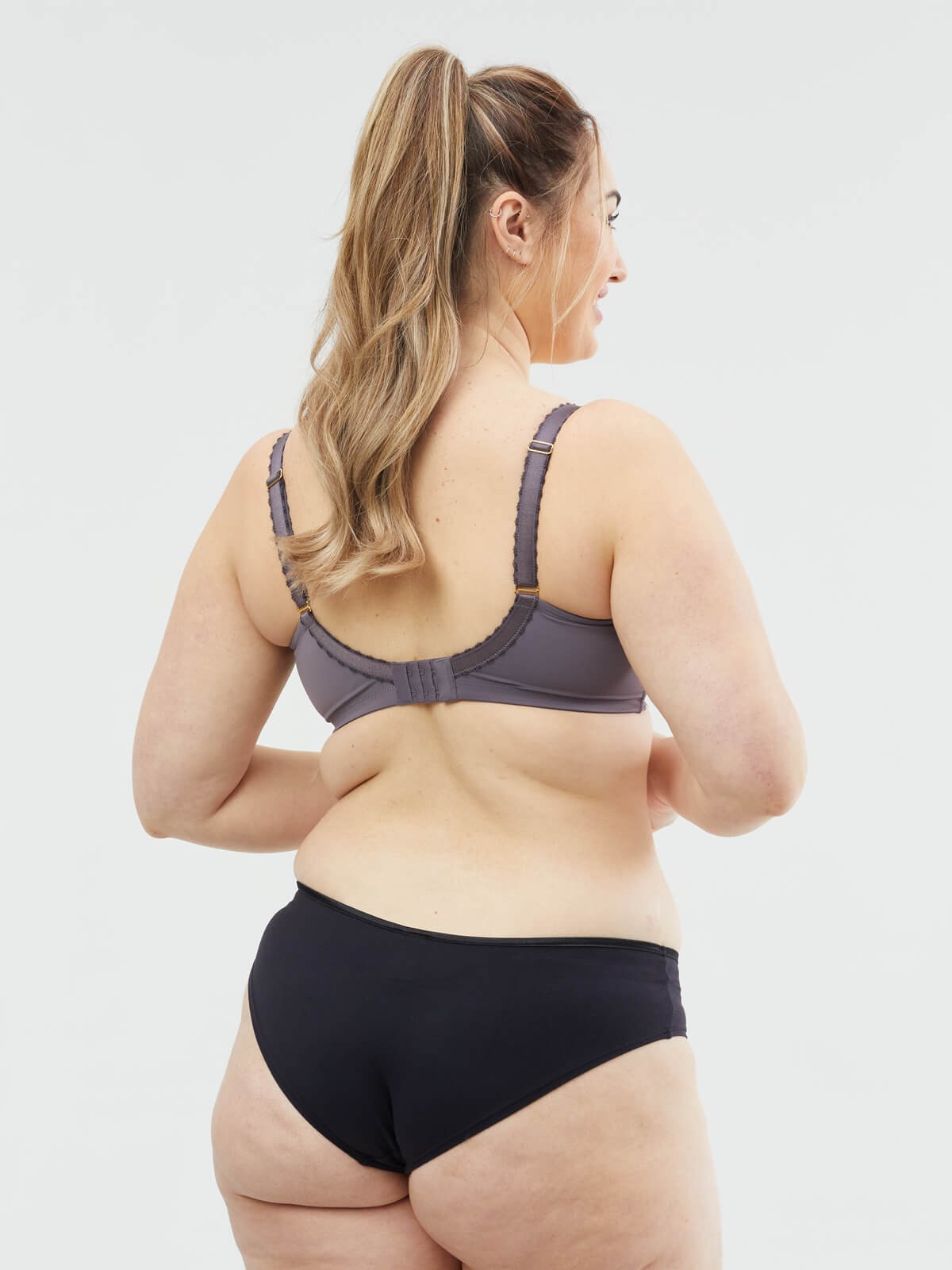 taffy busty nursing bra back view - grape