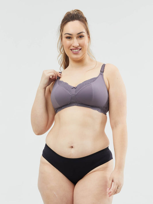 taffy non wire nursing bra - grape