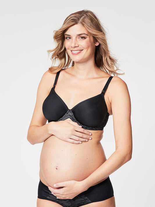waffles contour nursing bra - black