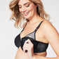 waffles contour nursing bra drop down cups - black