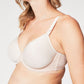 waffles contour nursing bra front view - beige