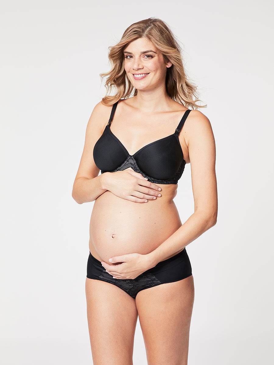 waffles contour nursing bra full view - black