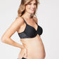 waffles contour nursing bra side view - black
