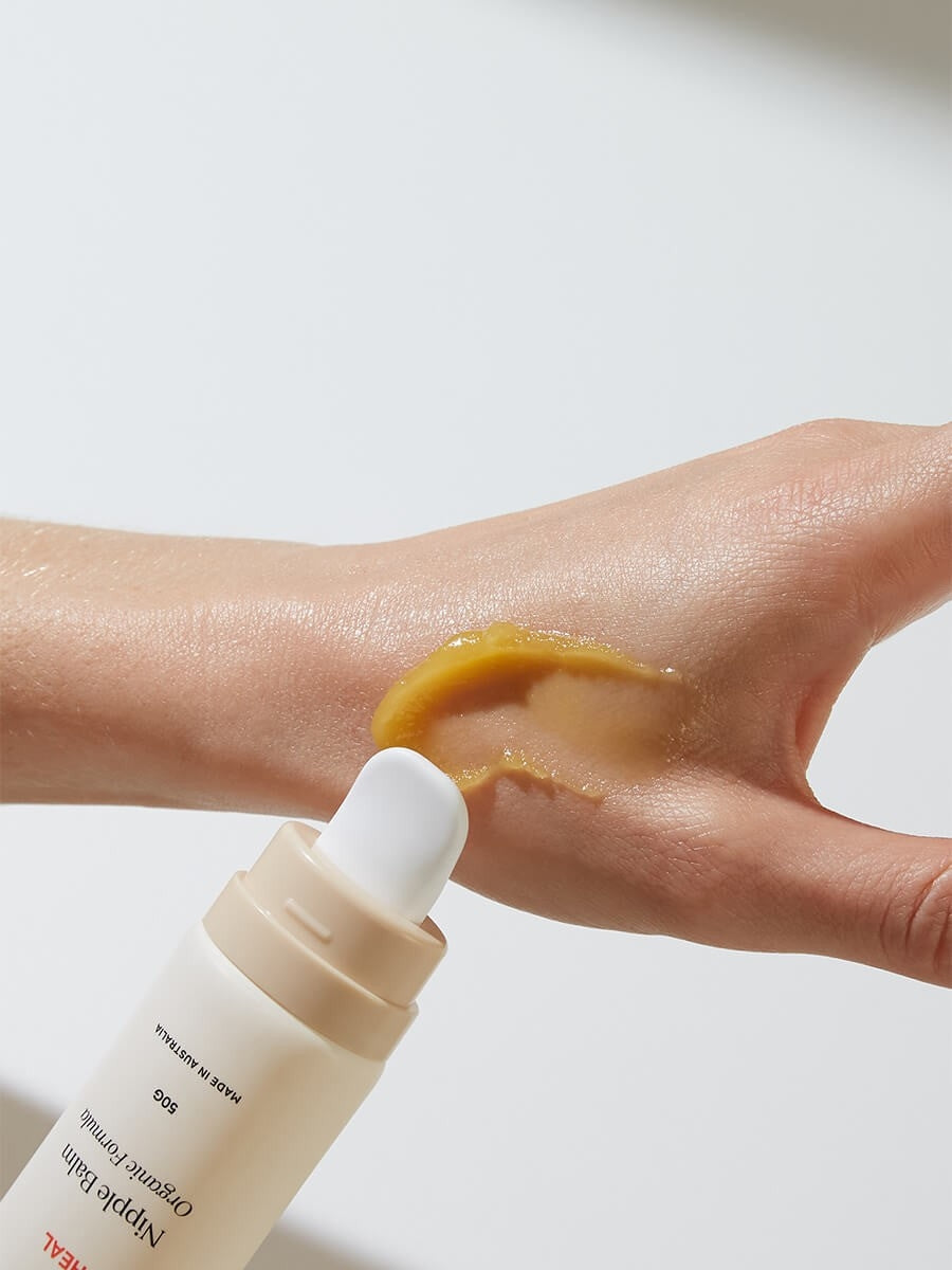 organic nipple balm on skin