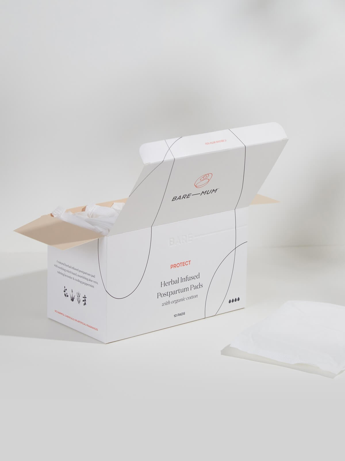 postpartum pads in box